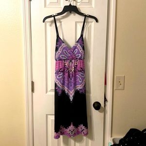 I.N.C. International Concepts Purple Black Sundress Coverup Dress Size M/L